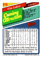 1993 Topps Tim Laker #816 Rookie