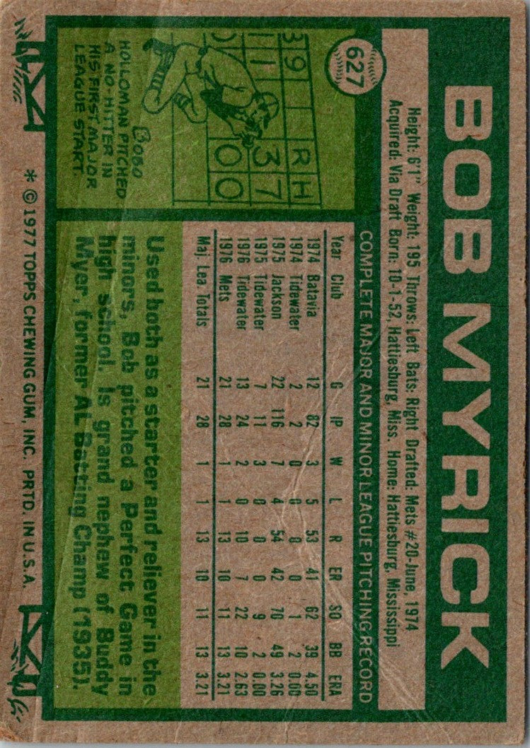 1977 Topps Bob Myrick