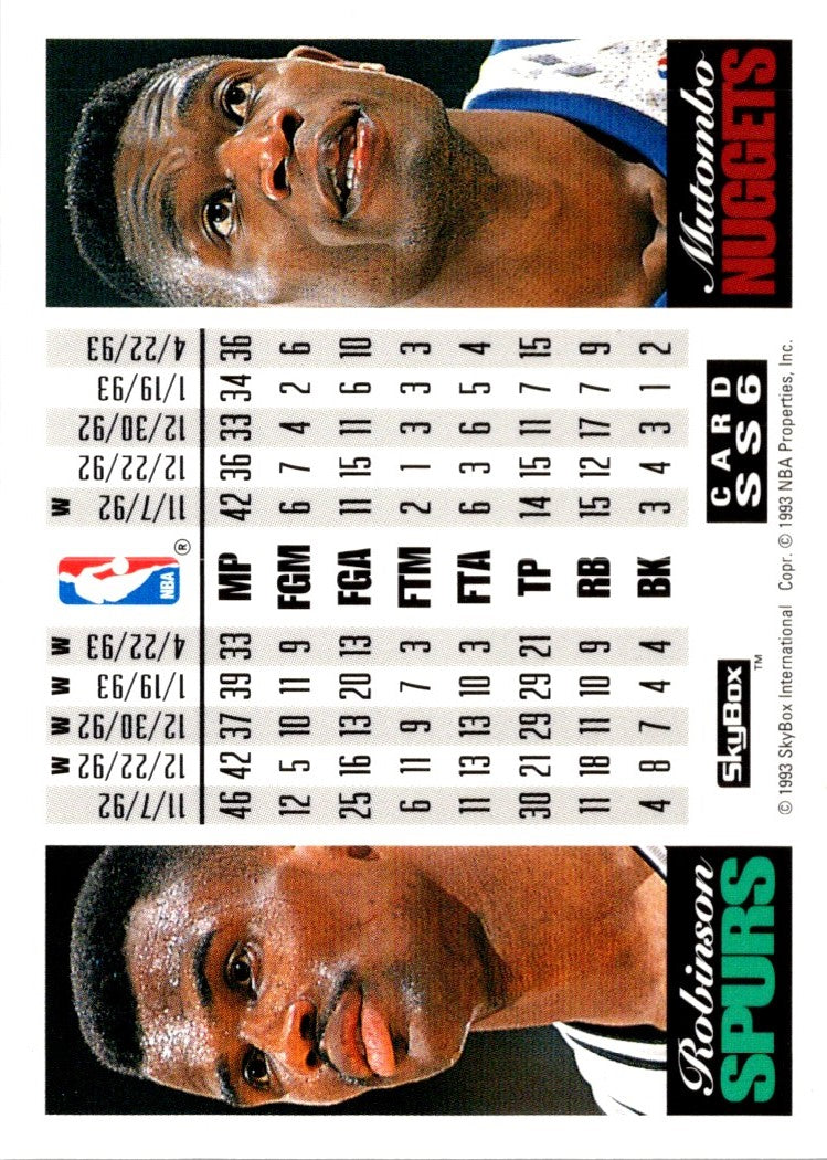 1993 SkyBox Showdown Series David Robinson/Dikembe Mutombo