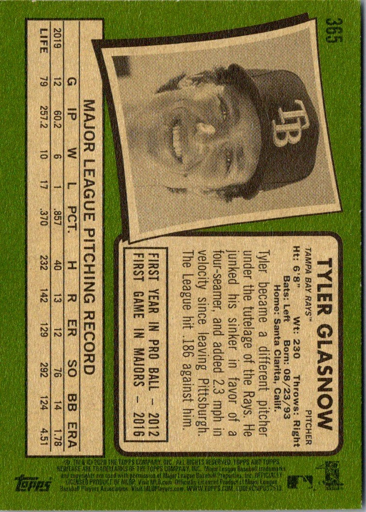 2020 Topps Heritage Tyler Glasnow