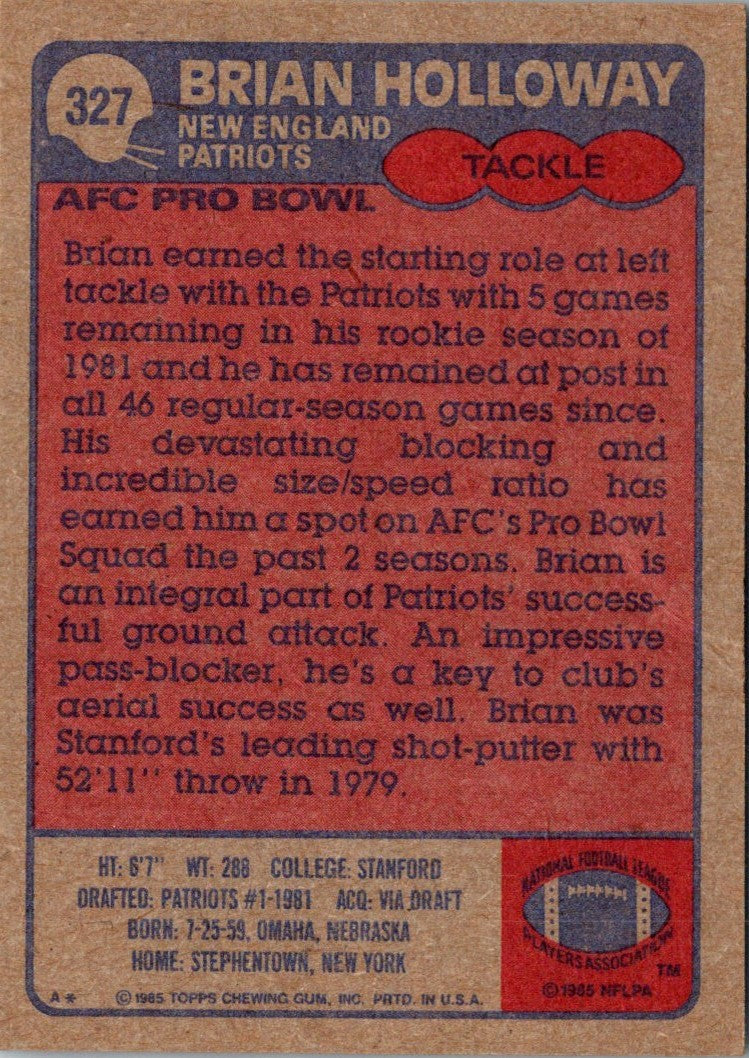 1985 Topps Brian Holloway