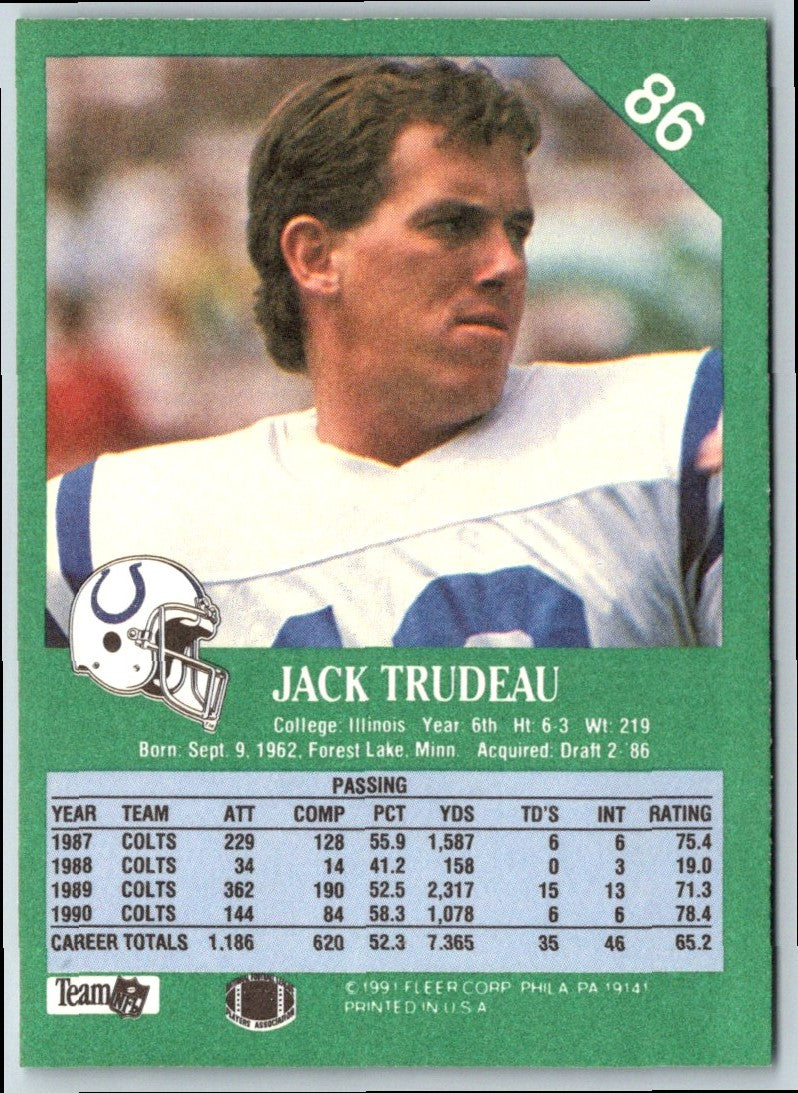 1991 Fleer Jack Trudeau