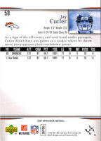 2007 Upper Deck Jay Cutler #58