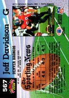 1992 Stadium Club Jeff Davidson #567 Rookie