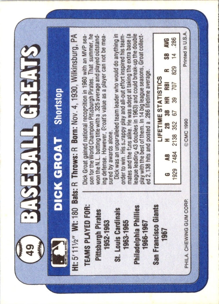 1990 Swell Baseball Greats Dick Groat