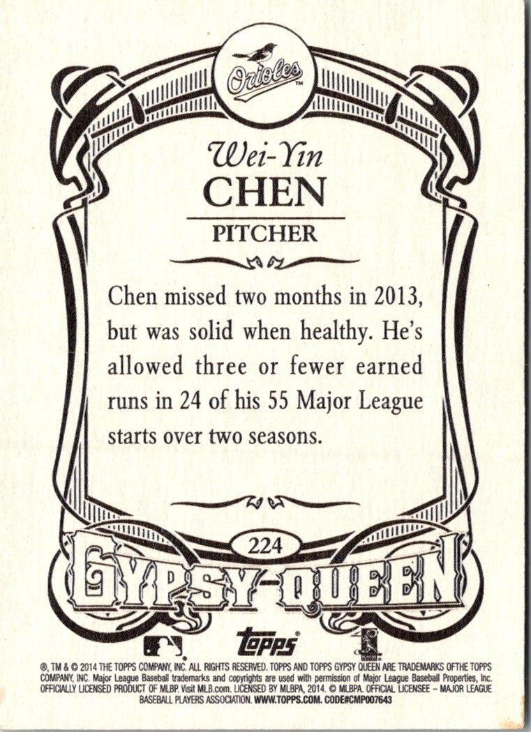 2014 Topps Gypsy Queen Wei-Yin Chen