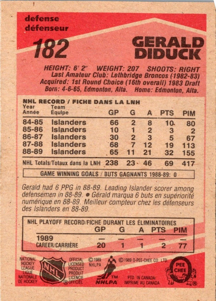 1989 O-Pee-Chee Gerald Diduck