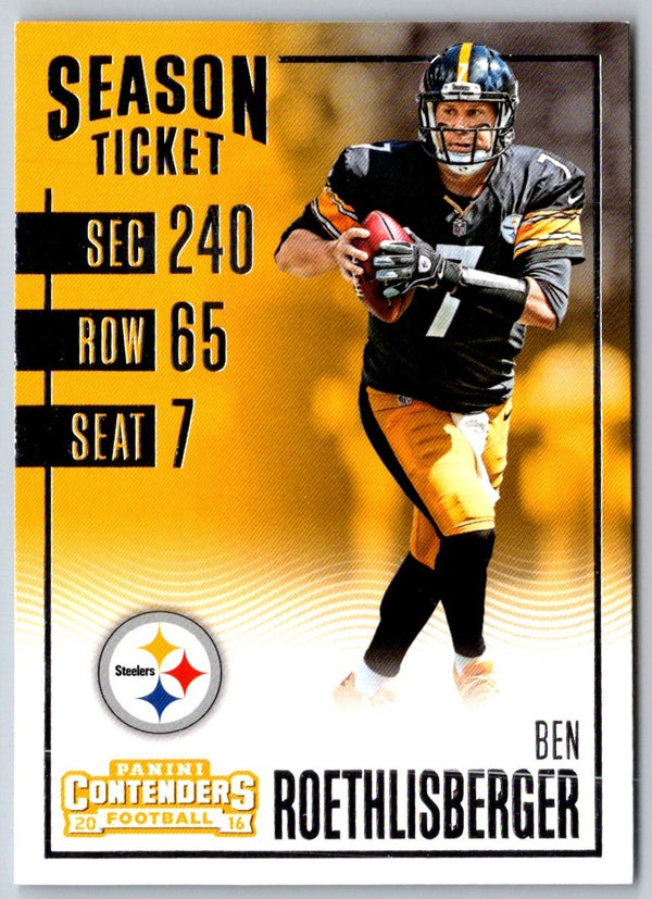 2016 Panini Contenders Ben Roethlisberger #85