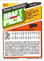 1993 Topps Brian Sackinsky #647 Rookie