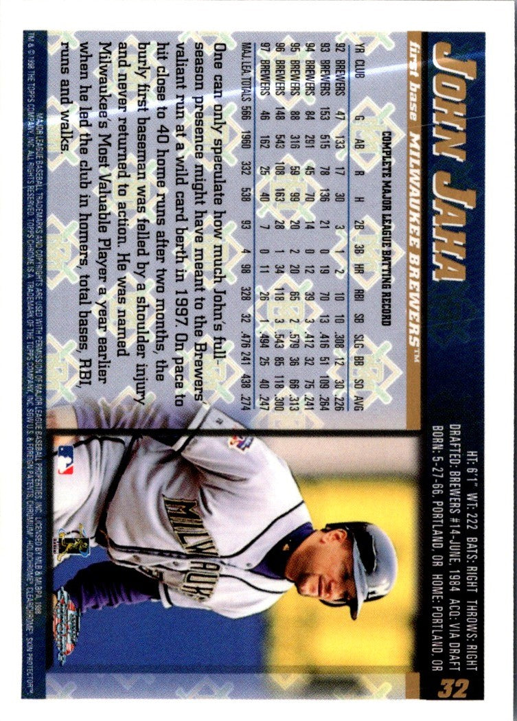 1998 Topps John Jaha