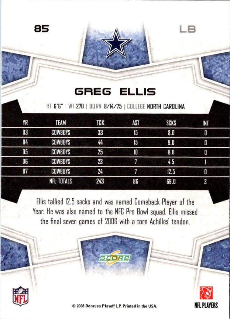 2008 Score Greg Ellis