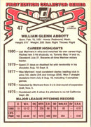 1981 Donruss Glenn Abbott