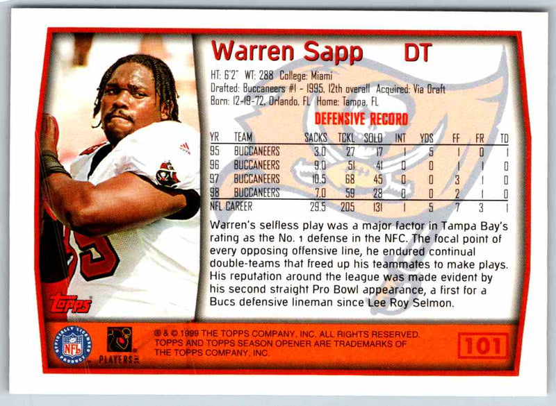 1999 Topps Warren Sapp