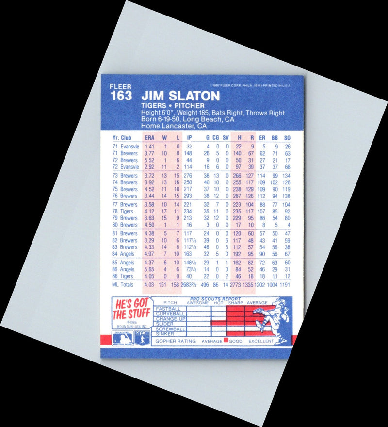 1985 Fleer Jim Slaton