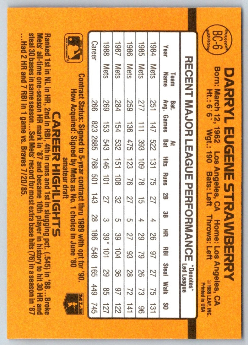 1989 Donruss Darryl Strawberry