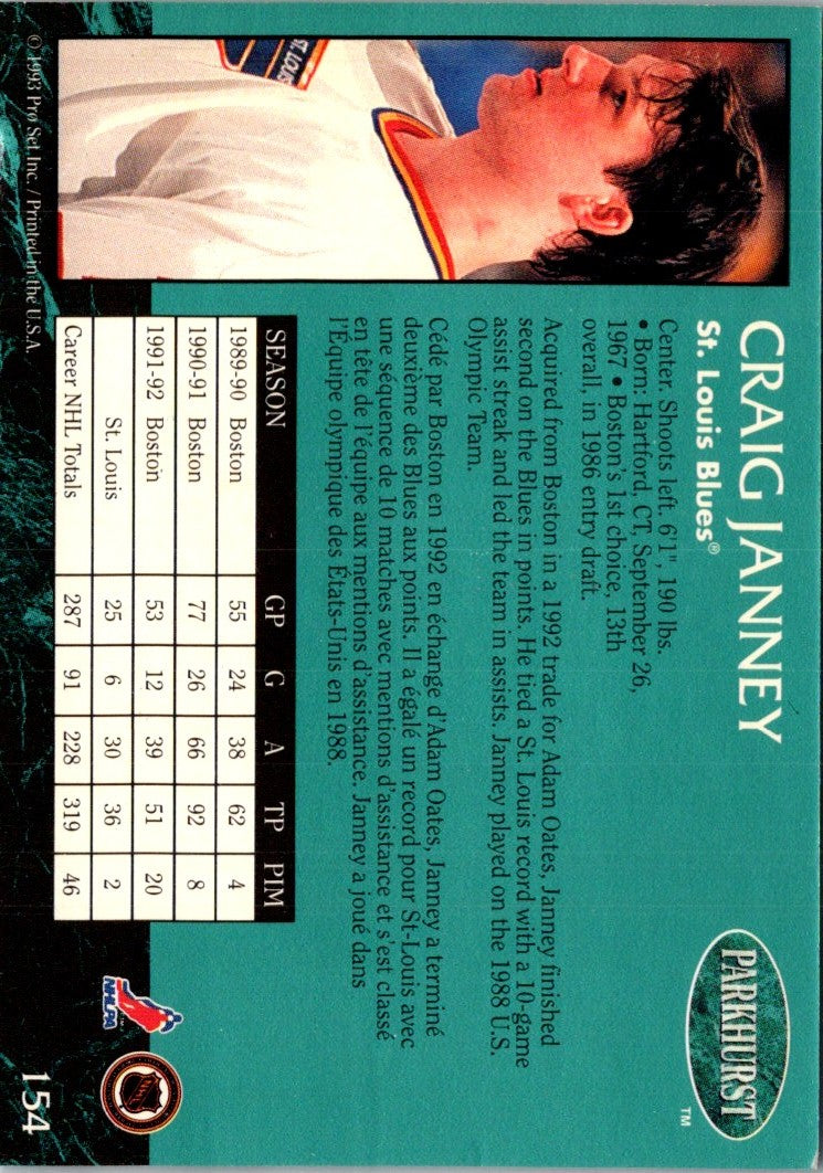 1992 Parkhurst Craig Janney