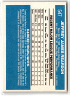 1982 Donruss Jeff Reardon #547