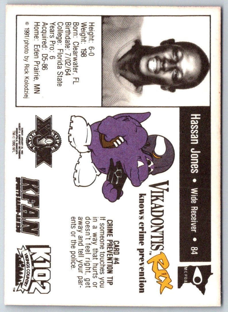1991 Minnesota Vikings Police Hassan Jones