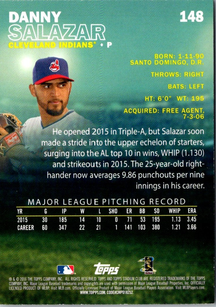 2016 Stadium Club Danny Salazar