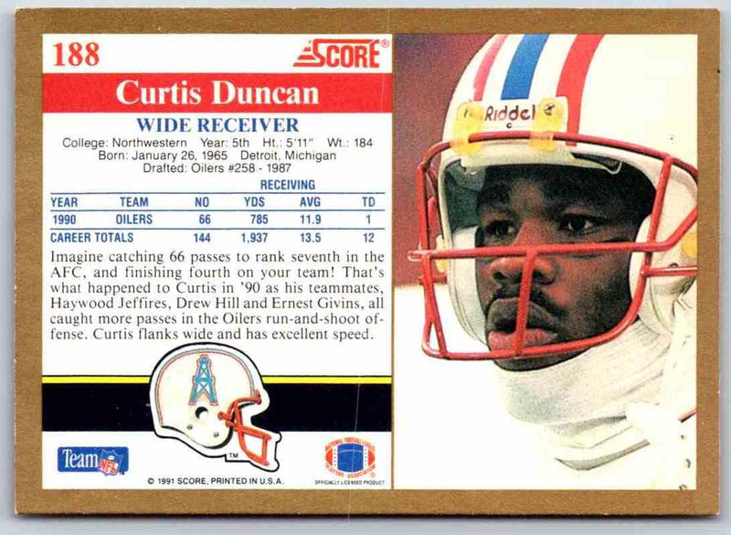 1991 Score Curtis Duncan