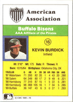 1990 CMC Buffalo Bisons Kevin Burdick #16