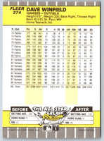 1989 Fleer Dave Winfield #274