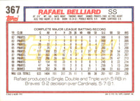 1992 Topps Rafael Belliard #367