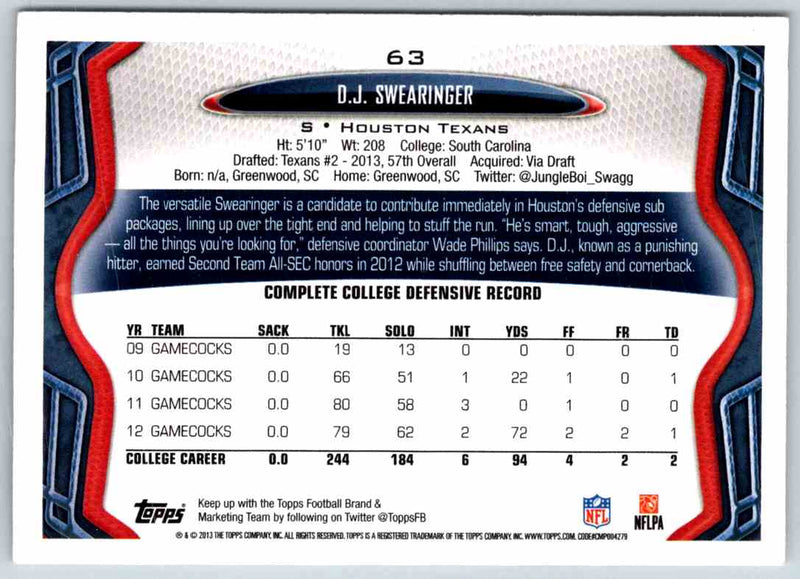 2013 Topps Dj Swearinger