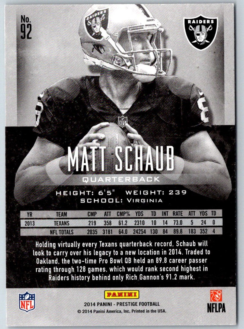 2014 Panini Prestige Matt Schaub