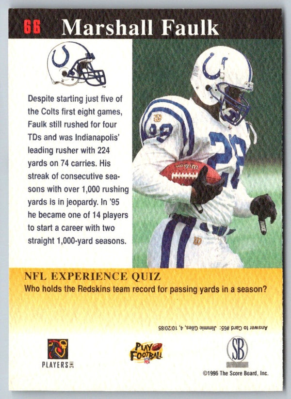 1995 Score Marshall Faulk #209