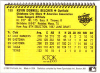 1991 ProCards Kevin Belcher #189