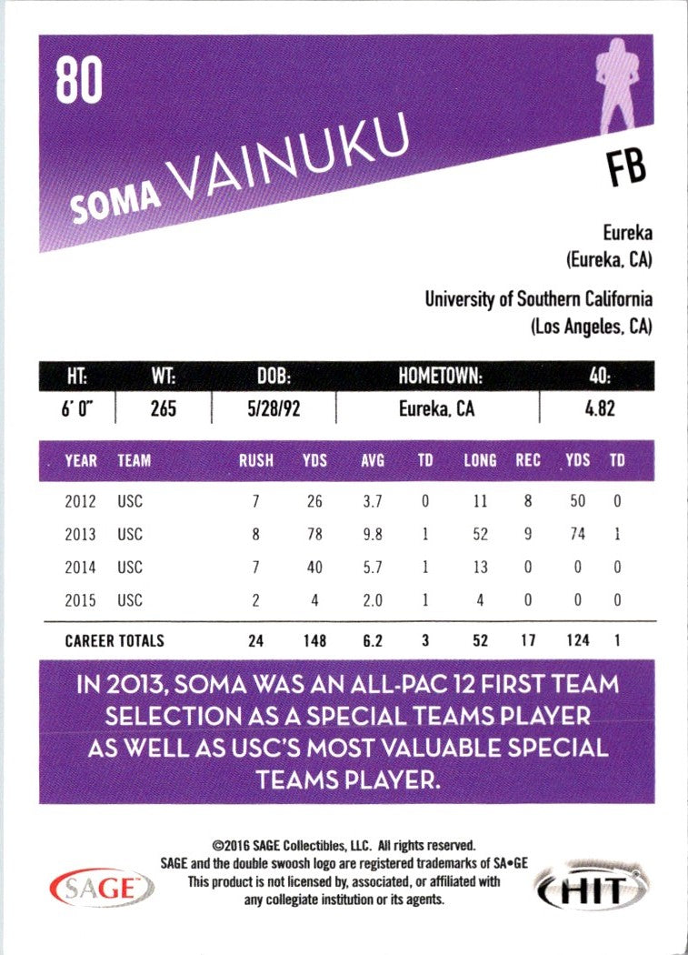 2016 SAGE HIT Soma Vainuku