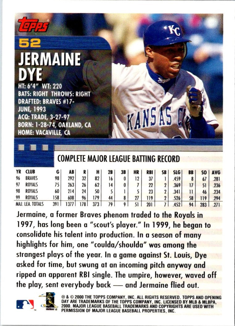 2000 Topps Opening Day Jermaine Dye