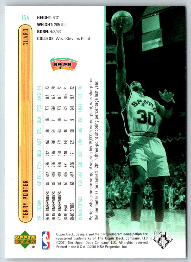 2001 Upper Deck Terry Porter