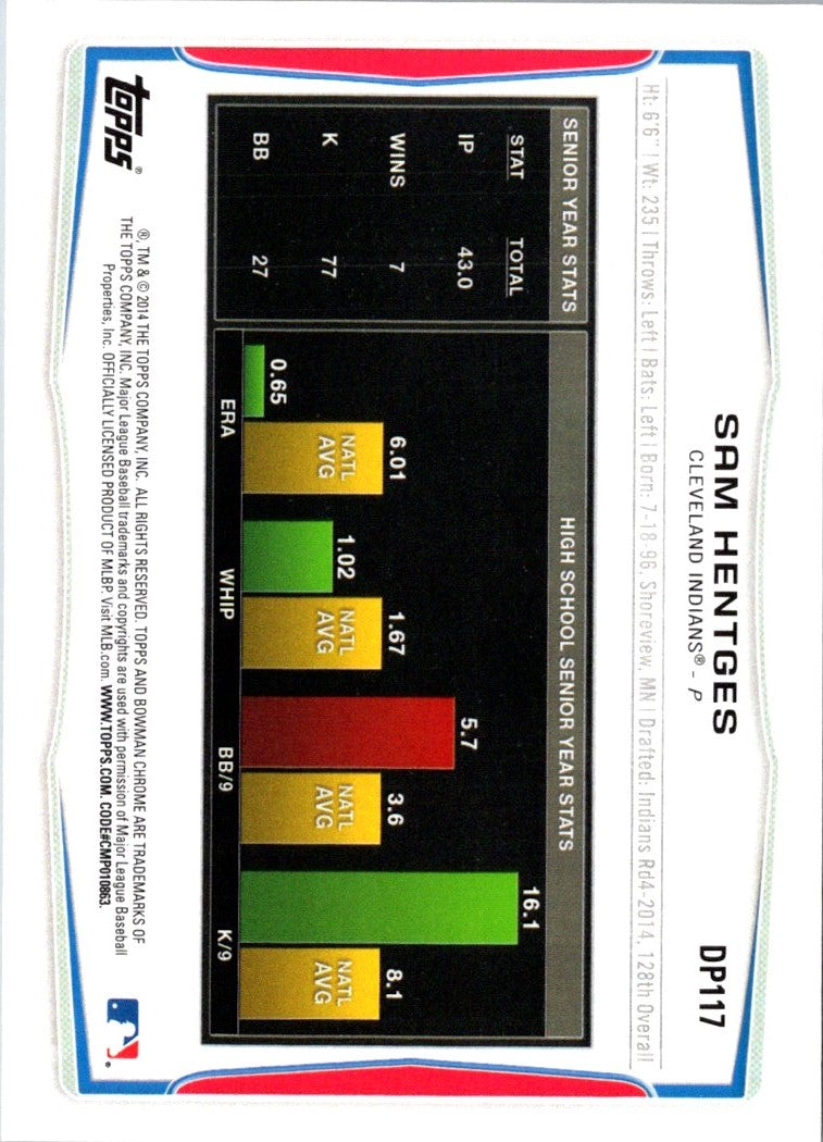 2014 Bowman Draft Picks & Prospects Sam Hentges