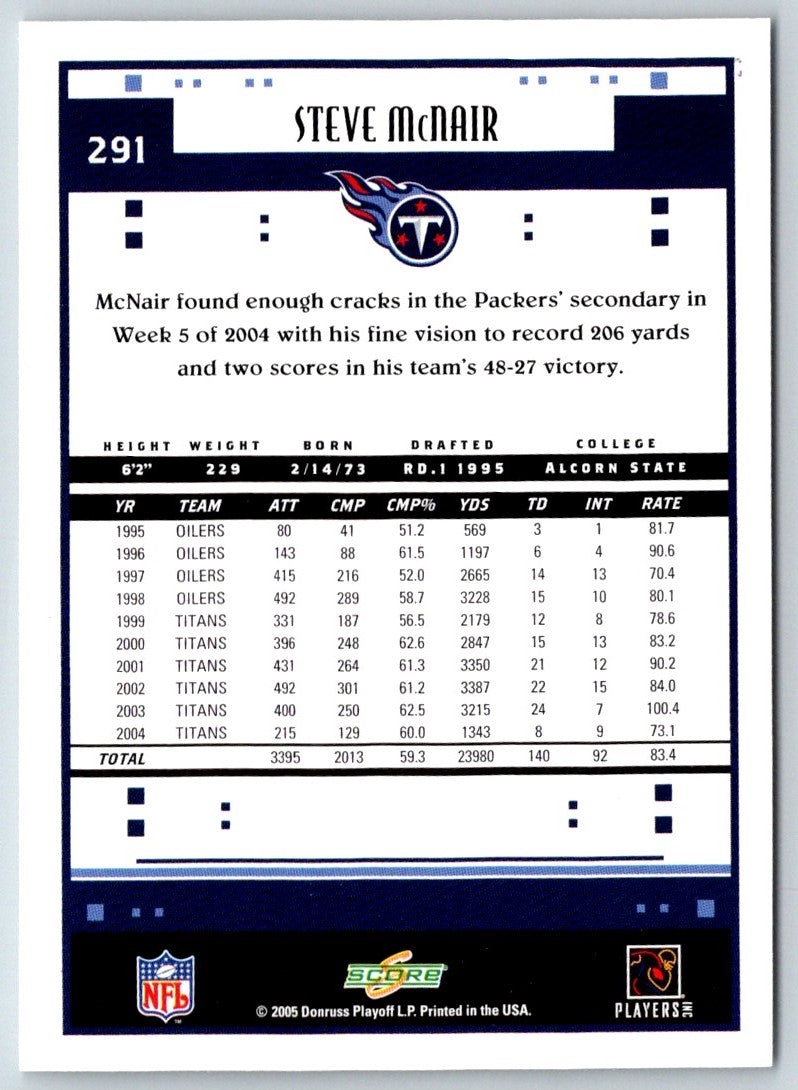 2005 Score Steve McNair