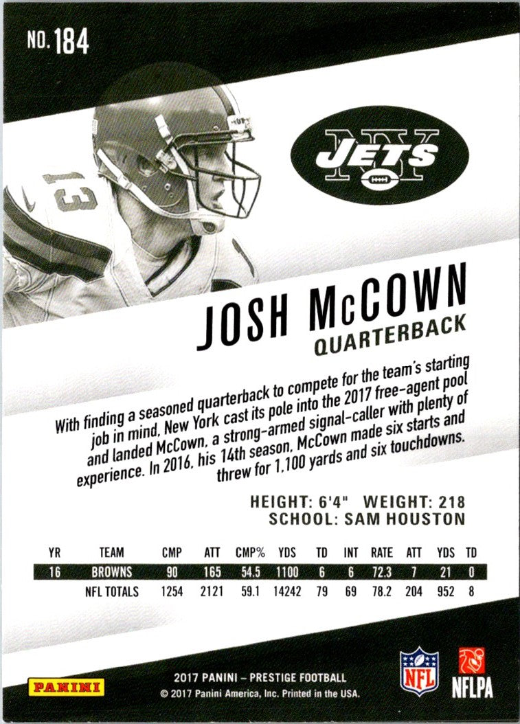 2017 Panini Prestige Josh McCown