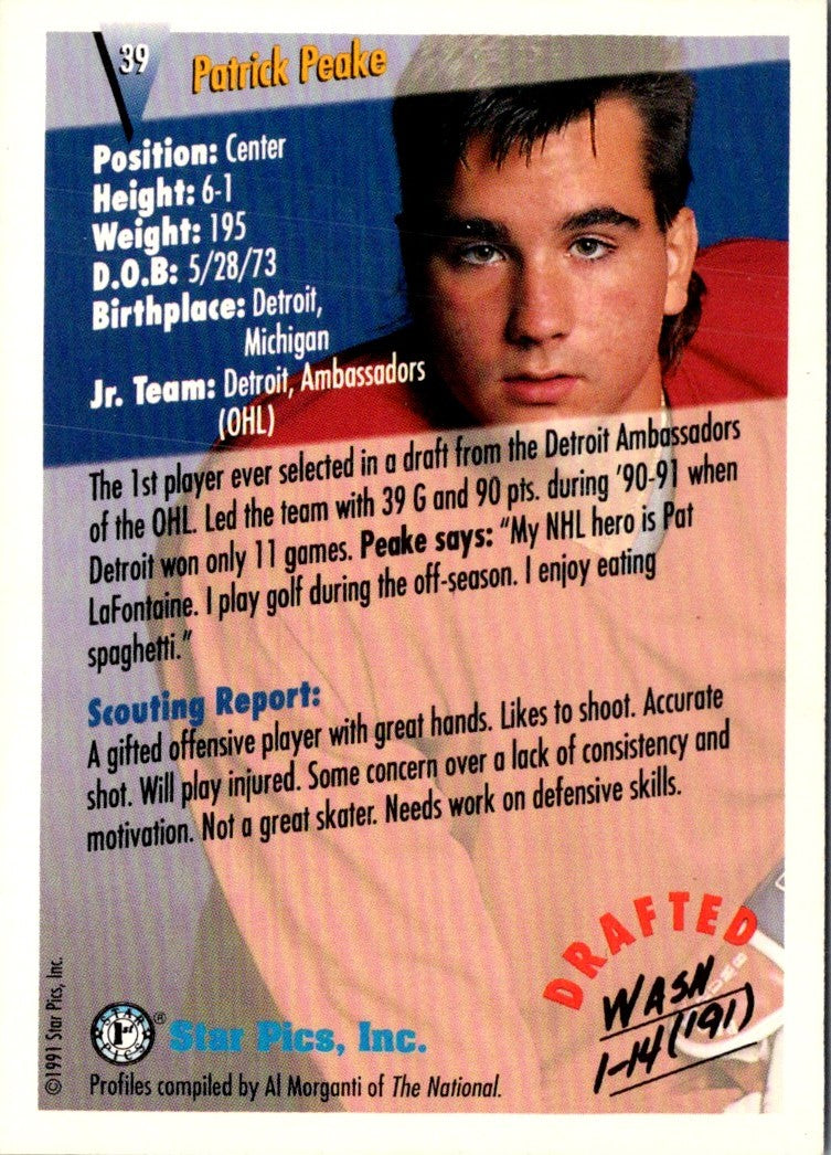 1991 Star Pics Pat Peake