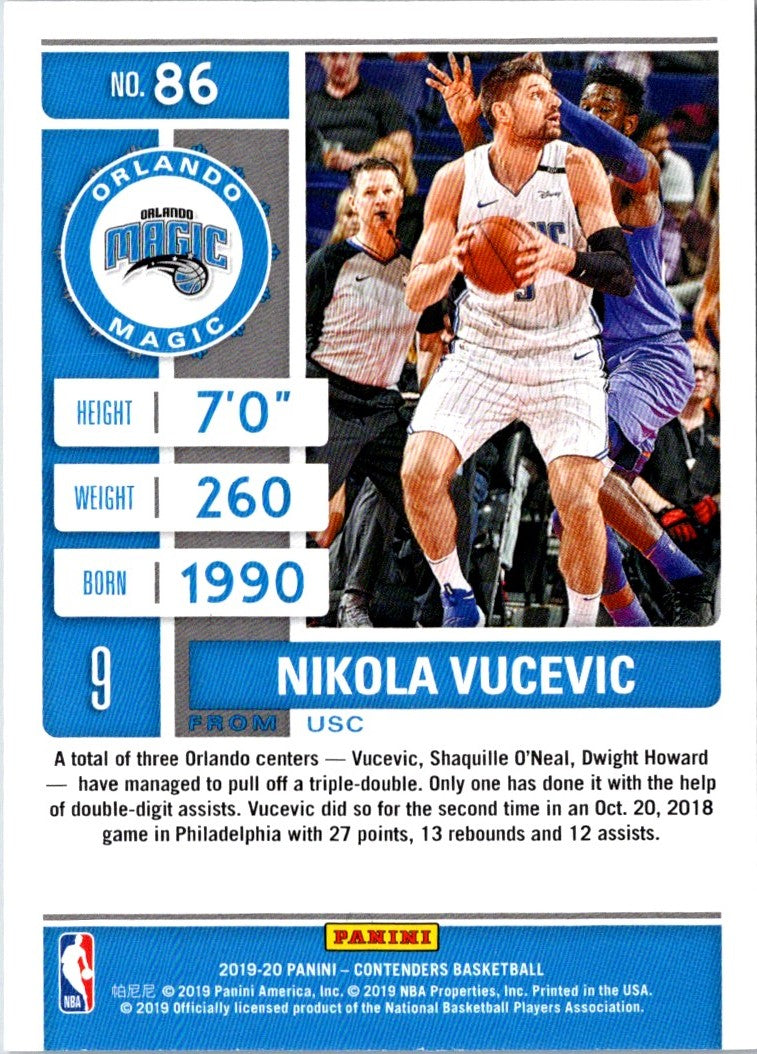 2019 Panini Contenders Nikola Vucevic