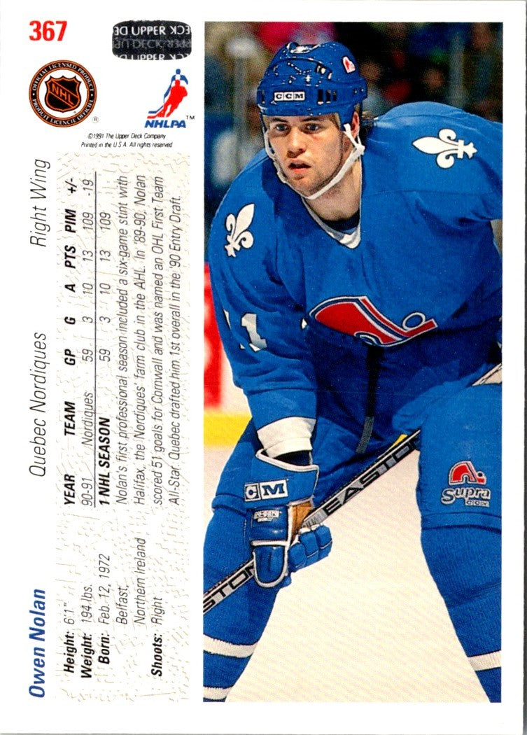 1991 Upper Deck Owen Nolan