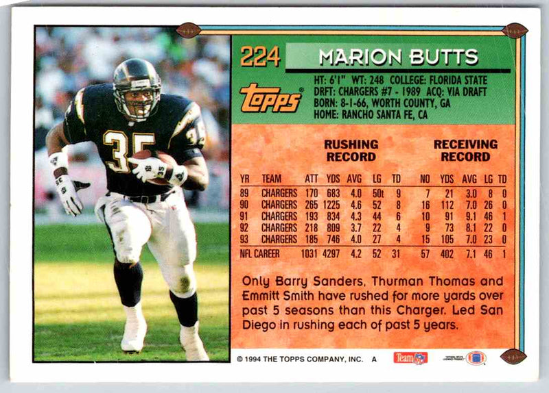 1994 Topps Marion Butts