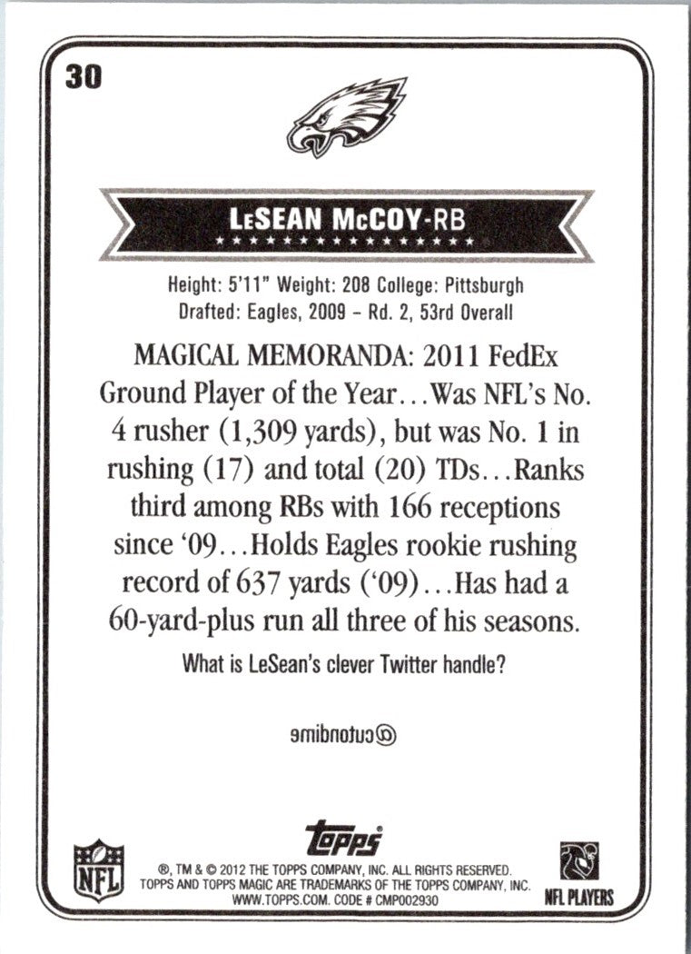 2012 Topps Magic LeSean McCoy