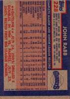 1984 Topps John Rabb #228 Rookie