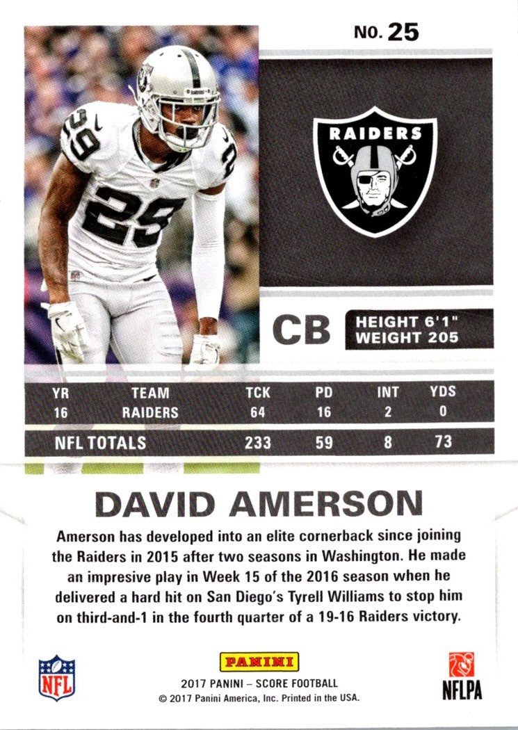 2017 Score David Amerson