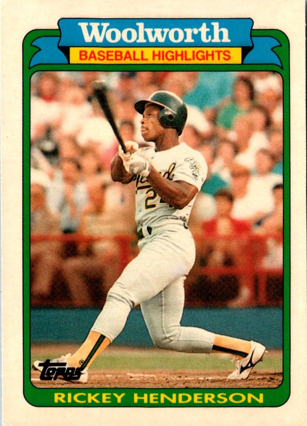 1990 Topps Woolworth Baseball Highlights Rickey Henderson #14