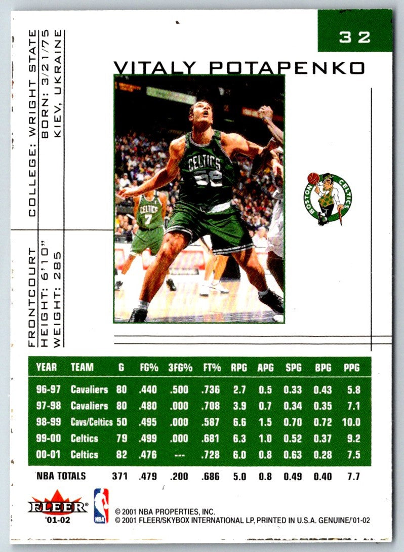 2001 Fleer Genuine Vitaly Potapenko