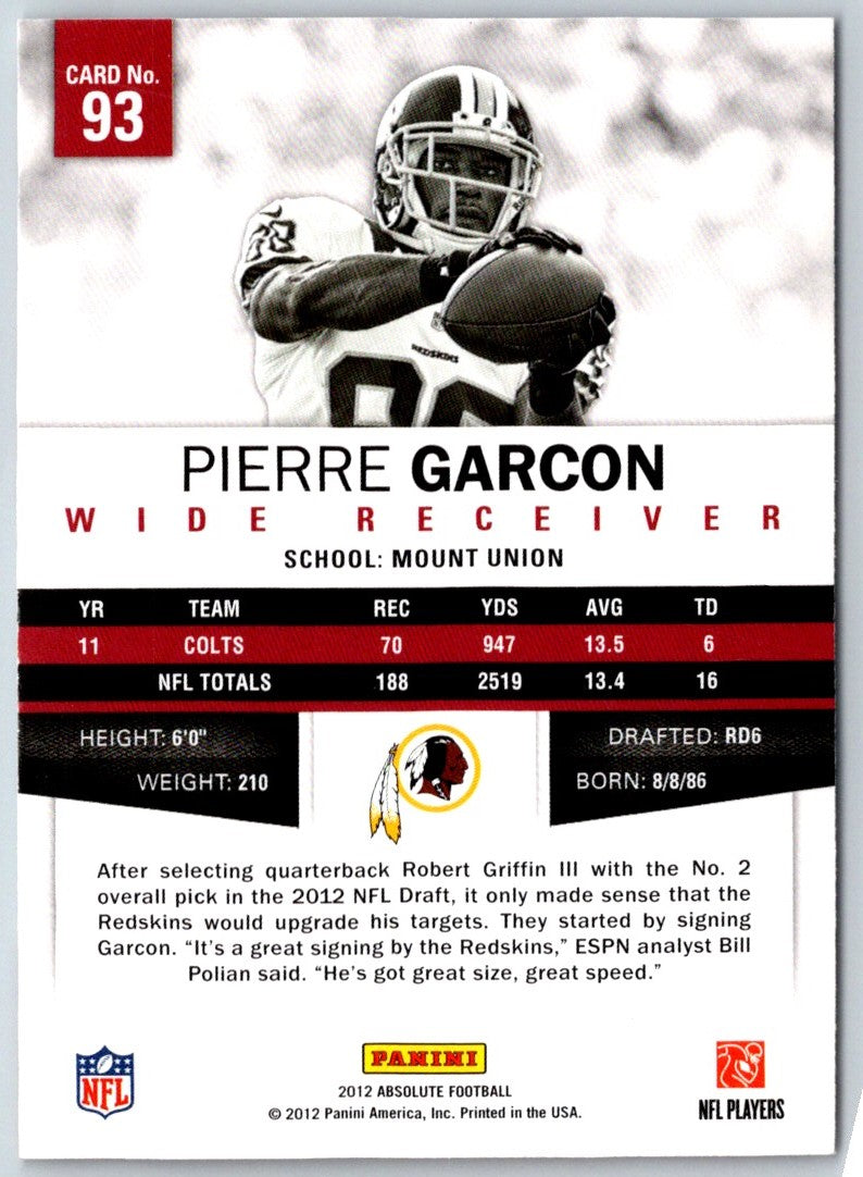 2012 Panini Absolute Pierre Garcon