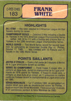 1982 O-Pee-Chee Frank White #183