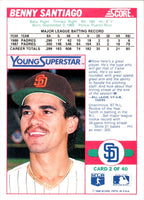 1988 Score Young Superstars I Benny Santiago #2