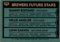 1980 Topps Brewers Future Stars - Danny Boitano/Willie Mueller/Lenn Sakata #668 Rookie